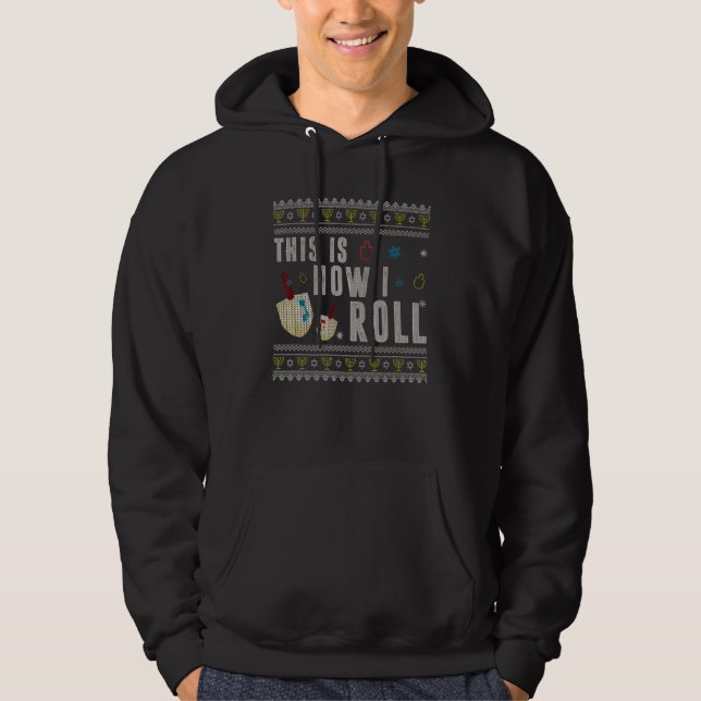 Sudadera Así Es Como Giro Dreidel Ugly Hanukkah Swea (Anverso)