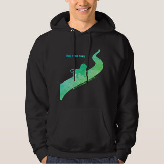 Sudadera Así es con un león - verde y azul