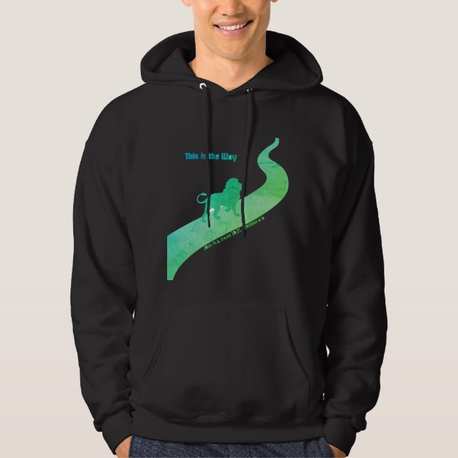 Sudadera Así es con un león - verde y azul (Anverso)