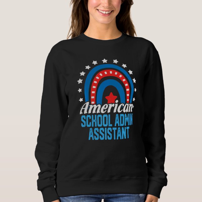 Sudadera Asistente Administrativo Escolar Americano Bandera (Anverso)