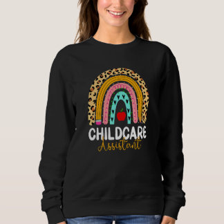 Sudadera Asistente de cuidado infantil leopardo arco iris v