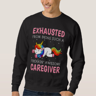 Sudadera Asistente de Enfermería Cuidadora Unicornio  Cuida