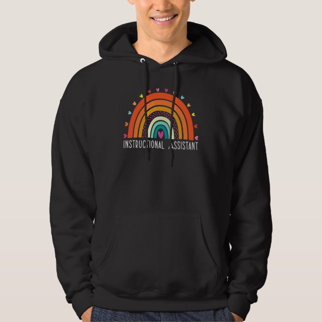 Sudadera Asistente de Instrucción Boho Arcoíris Graduación  (Anverso)