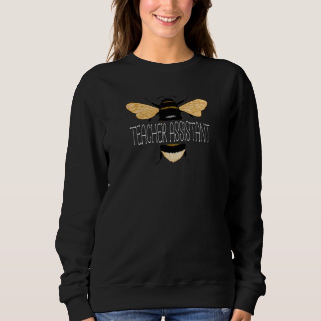 Sudadera Asistente de maestra para mujeres Abeja Maestra Es (Anverso)
