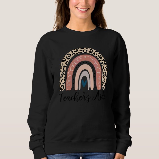 Sudadera Asistente de maestro Leopardo Arcoíris Agradecimie (Anverso)