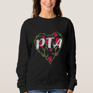 Sudadera Asistente de Terapia Física de Rosa Cardíaco PTA