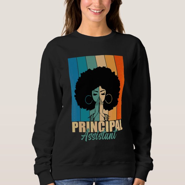 Sudadera Asistente Director Afro Título de Empleo Trabajado (Anverso)