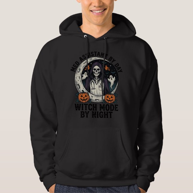 Sudadera Asistente Médico Bruja de Halloween Grabado Antigu (Anverso)