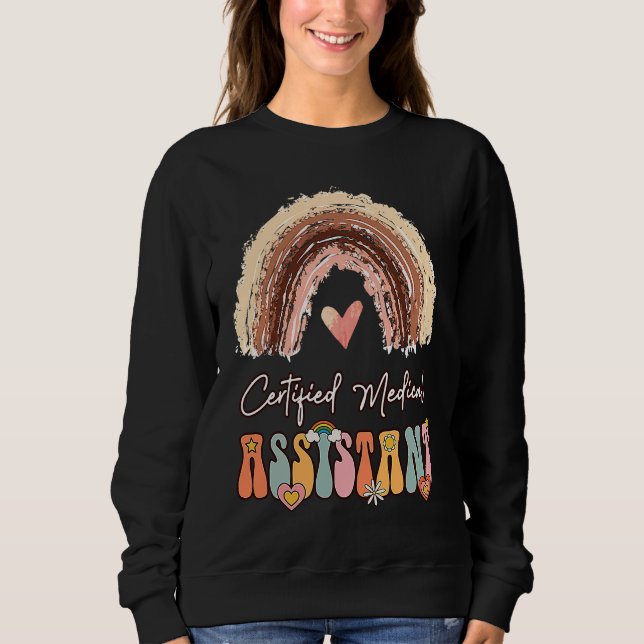 Sudadera Asistente médico certificado CMA Groovy Retro Rain (Anverso)