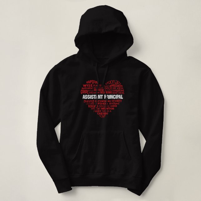 Sudadera Asistente Principal De Regalo De Corazón A La Escu (Diseño del anverso)