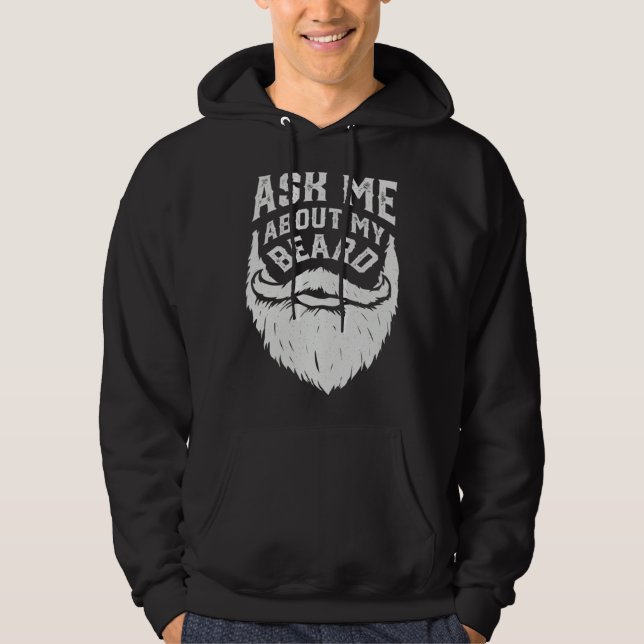 Sudadera Ask Me About My Beard  Sarcastic Boys Men (Anverso)