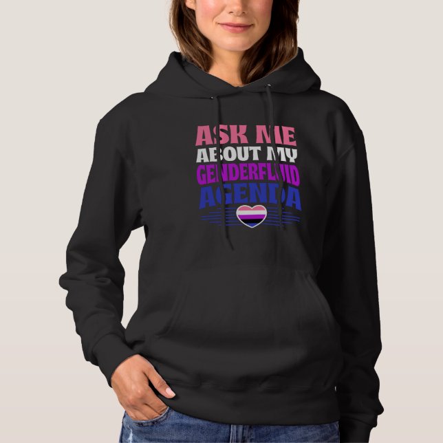 Sudadera Ask Me About My Genderfluid Agenda Heart Love (Anverso)