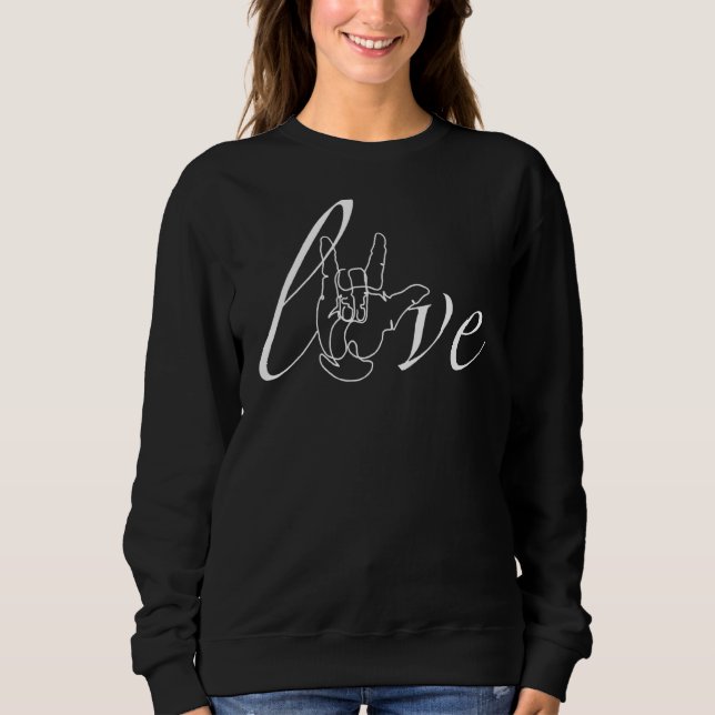 Sudadera Asl American Rótulo Language Love 1 (Anverso)