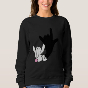Sudadera Asl Bunny Reflation I Love You Hand Rótulo Languag