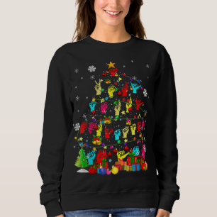 Sudadera ASL Christmas Tree Xmas Lights ASL Lenguaje de Rót