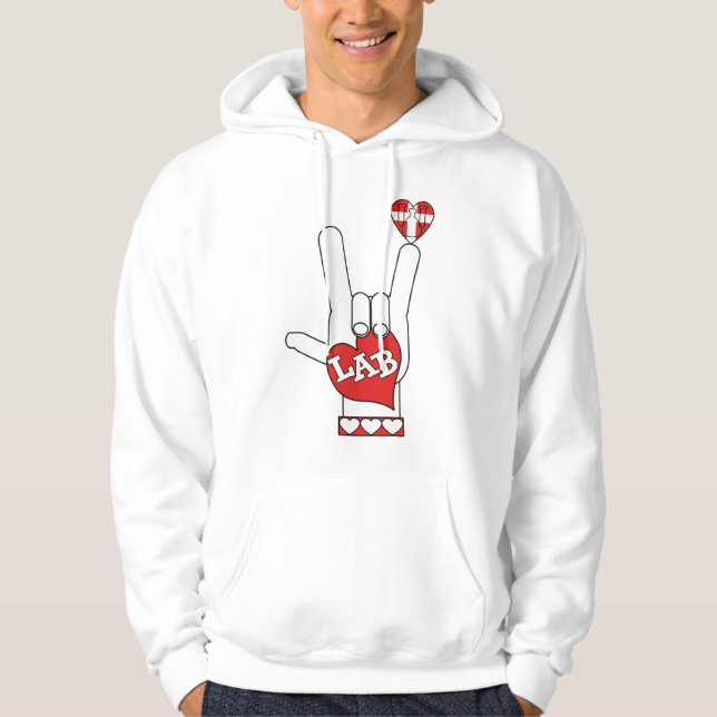 Sudadera ASL I Love YOU Rótulo LAB (LABORATORIO) (Anverso)