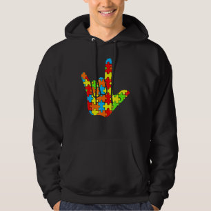 Sudadera Asl Love Rótulo Lenguaje Autismo Ayuda para la tom