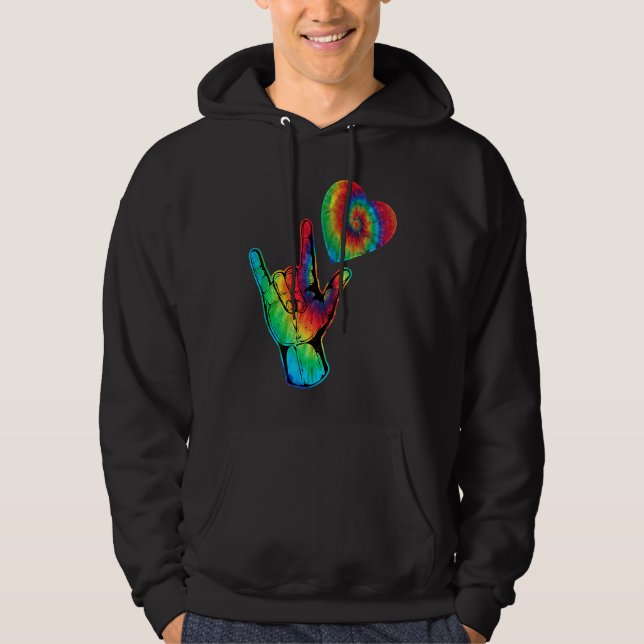 Sudadera ASL Love Sign Language Autism  Awareness Support   (Anverso)