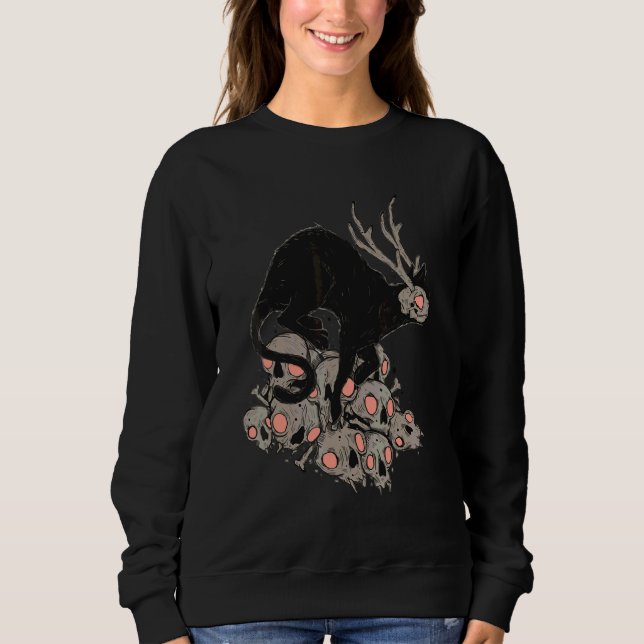 Sudadera Asombroso arte del horror del gato demon (Anverso)