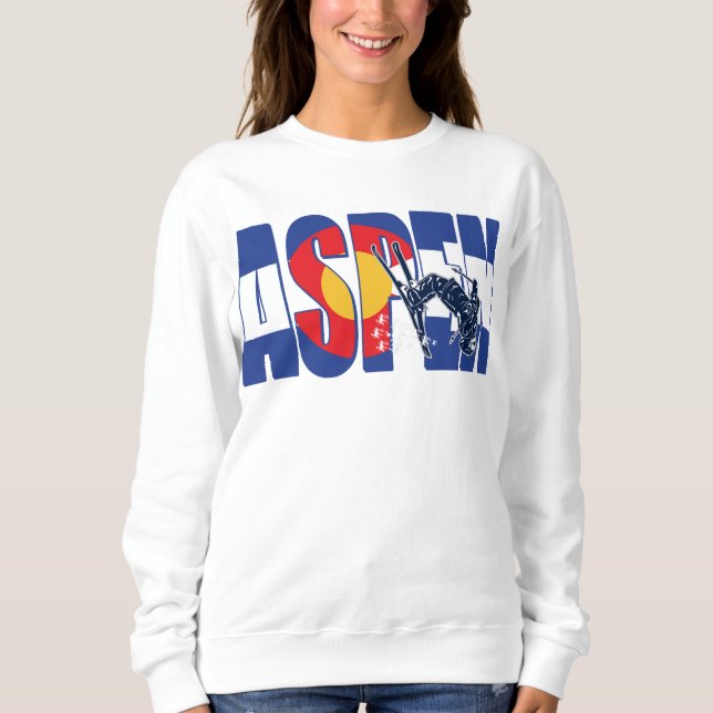 Sudadera Aspen Colorado con Skier (Anverso)