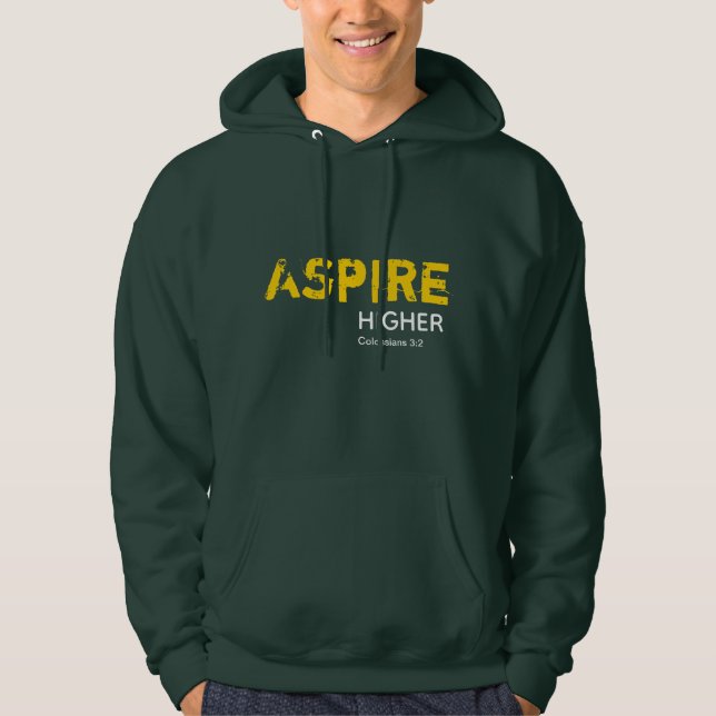 Sudadera ASPIRE HIGHER inspirar al VERDE cristiano (Anverso)