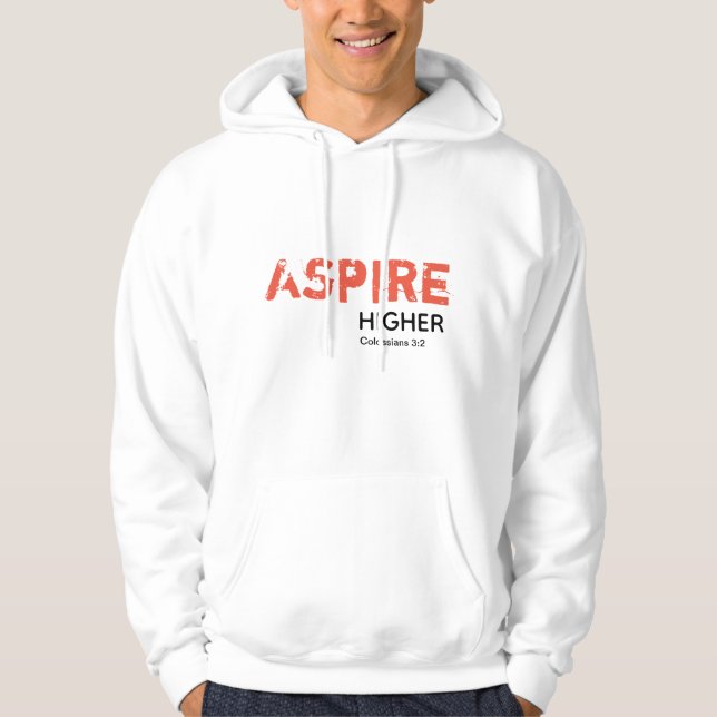 Sudadera ASPIRE HIGHER Inspire Christian WHITE (Anverso)