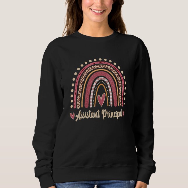 Sudadera Assistant Principal Rainbow Leopard Back To School (Anverso)