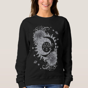 Sudadera Astrología de la flor de la luna del Sol Celestial
