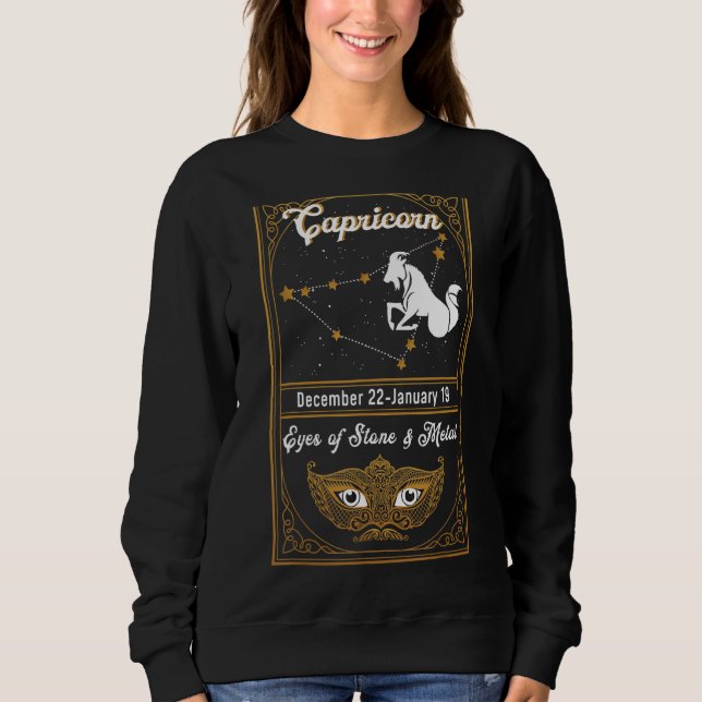 Sudadera Astrología De Nacimiento Zodiaco Rótulo Capricorni (Anverso)