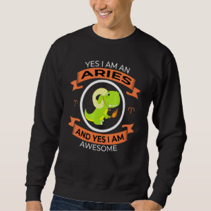 Sudadera Astrología del Rótulo Zodiaco Cute Aries T Rex Din