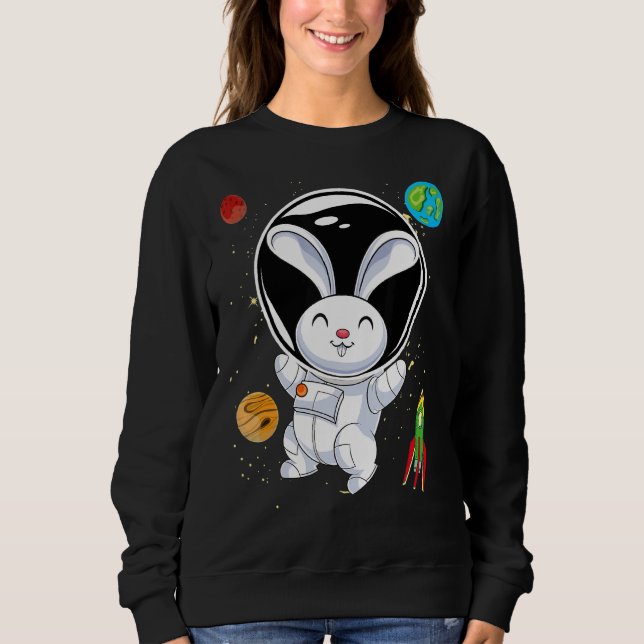 Sudadera Astrón científico de planetas de cohetes animales  (Anverso)