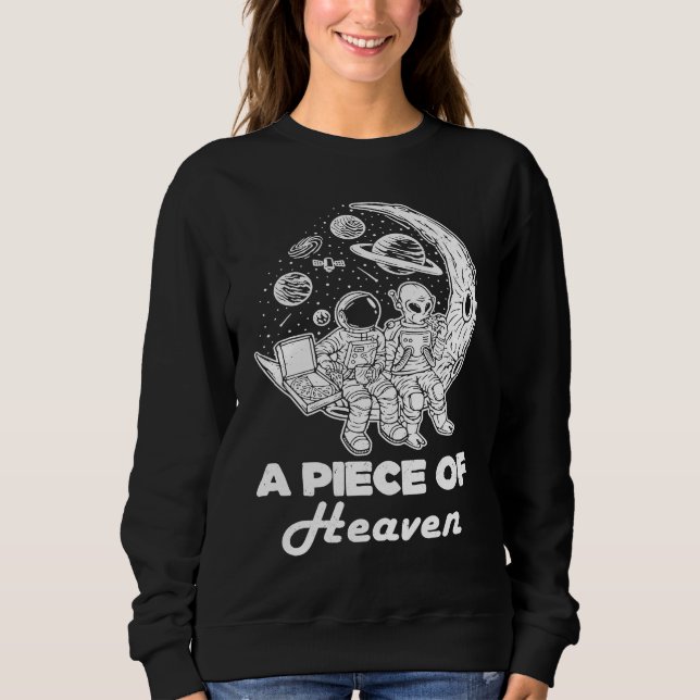 Sudadera Astronaut Alien Eating Pizza On Moon Pizza Lover G (Anverso)