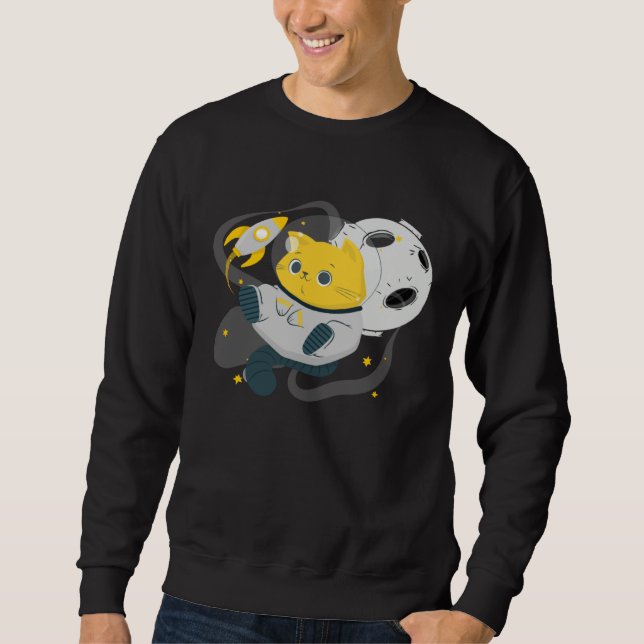 Sudadera Astronaut Cat Or  Space Cat On Galaxy Kitten (Anverso)