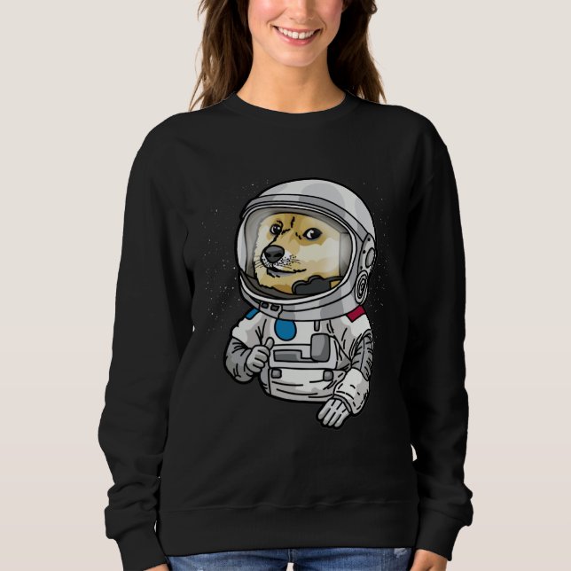 Sudadera Astronaut Dog Thumbs Up in Space Doge (Anverso)