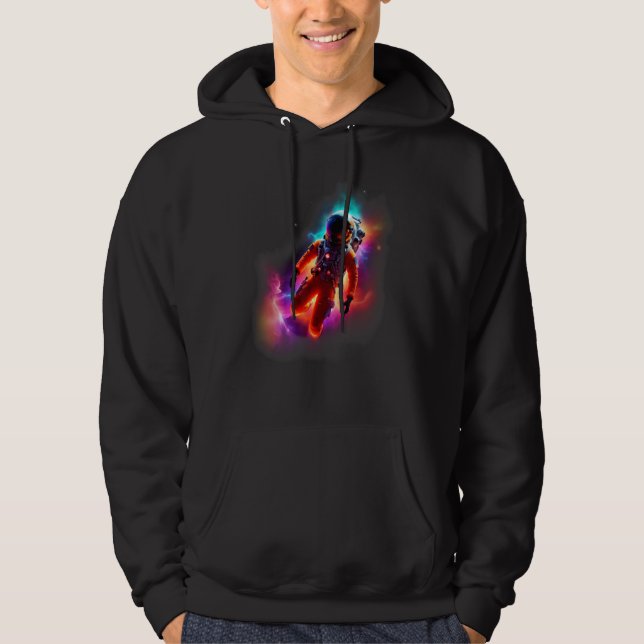 Sudadera Astronaut Exploring a Colorful Nebula (Anverso)
