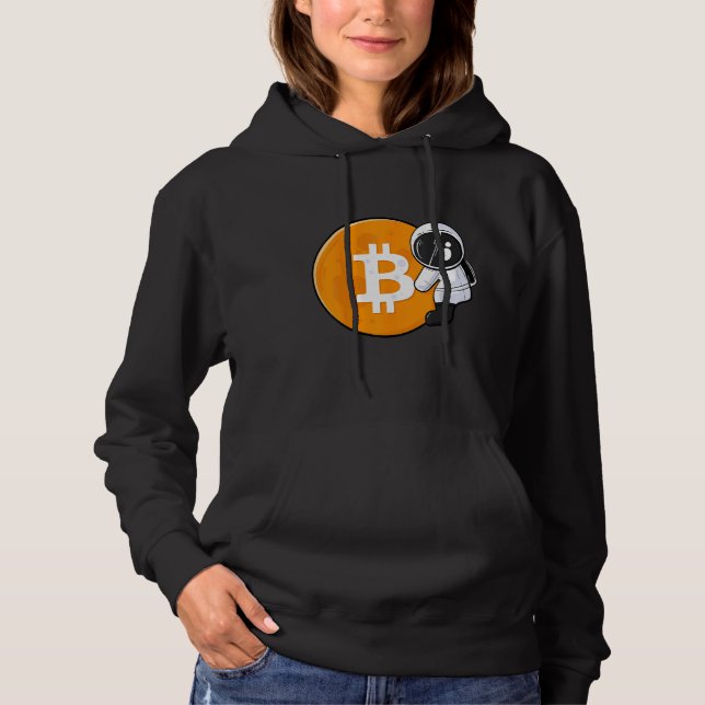 Sudadera Astronaut Holding Bitcoin To The Moon HODL BTC Cry (Anverso)