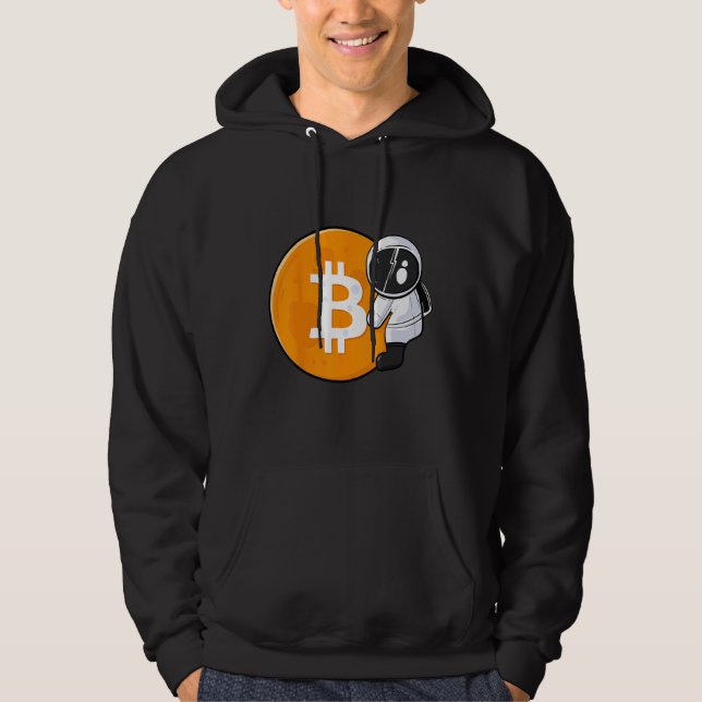 Sudadera Astronaut Holding Bitcoin To The Moon HODL BTC Cry (Anverso)