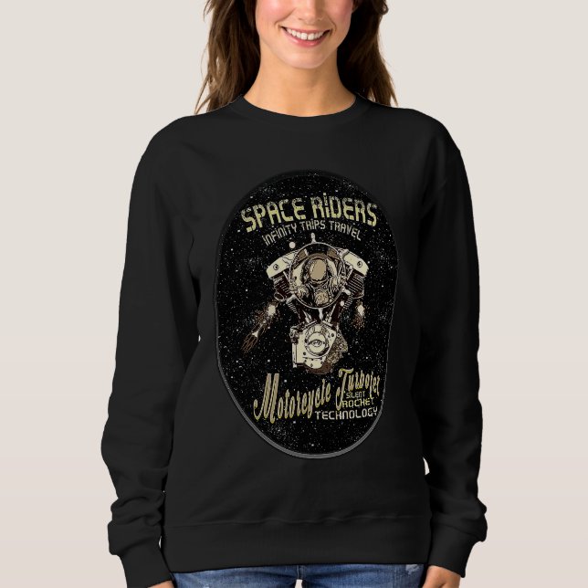 Sudadera Astronaut Humor Motorcycle Biker  Space Rider (Anverso)