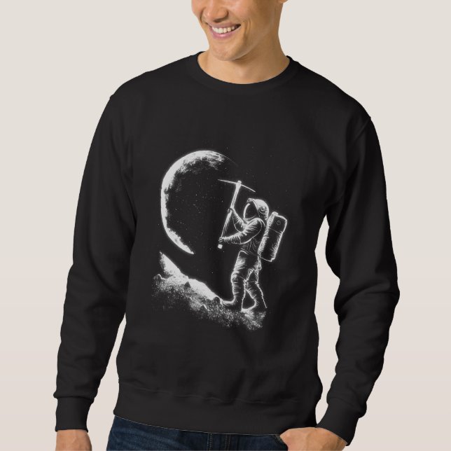 Sudadera Astronaut mining the moon space lovers galaxy (Anverso)