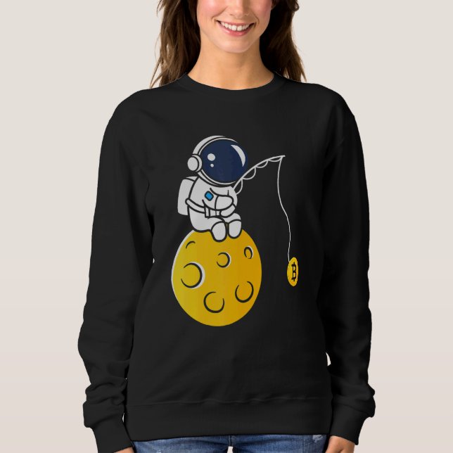 Sudadera Astronaut Moon Fishing BTC Crypto Cryptocurrency B (Anverso)