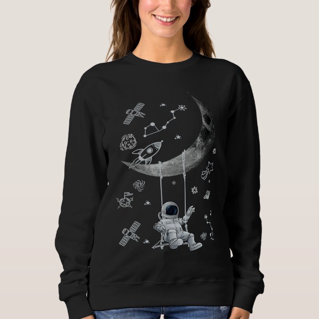Sudadera Astronaut Moon Swinging in the Space Spaceman on a (Anverso)