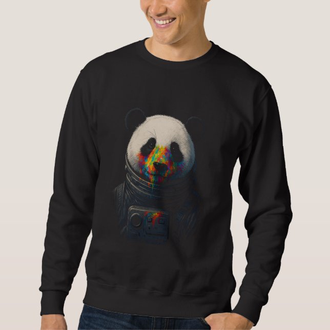 Sudadera Astronaut Panda with Neon Paint Splash  (Anverso)