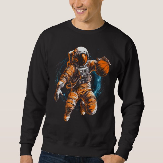 Sudadera Astronaut Playing Basketball In Space Graphic Illu (Anverso)