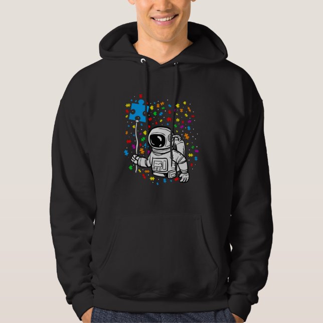 Sudadera Astronaut Puzzle Piece Balloon Autism Awareness Sp (Anverso)