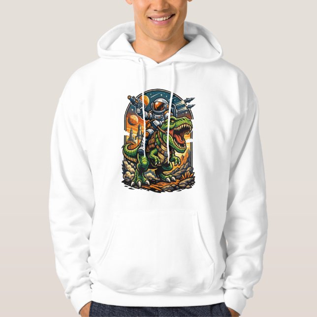 Sudadera Astronaut Riding a T-Rex – Epic Space Dinosaur (Anverso)