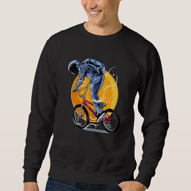 Sudadera Astronaut Riding Bmx Moon Space Boys Girls Kids As (Anverso)
