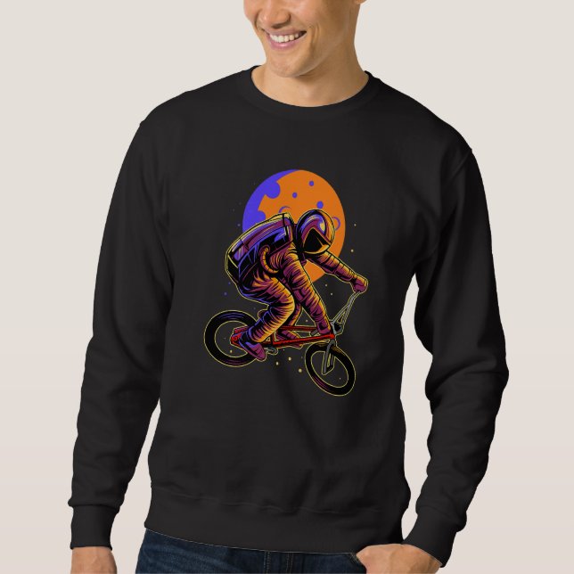 Sudadera Astronaut Riding Bmx Moon Space Boys Girls Kids As (Anverso)