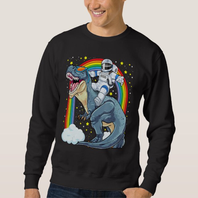 Sudadera Astronaut Riding Dinosaur Rex Astro Space Dino Pre (Anverso)