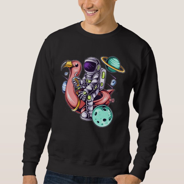 Sudadera Astronaut Sitting on a Flamingo Summer Boy Girl Wo (Anverso)