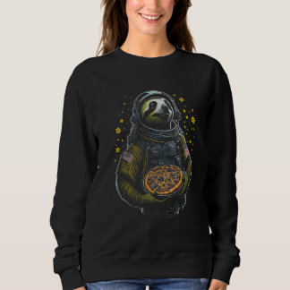 Sudadera Astronaut Sloth Holding Pizza Funny Foodie Animal 
